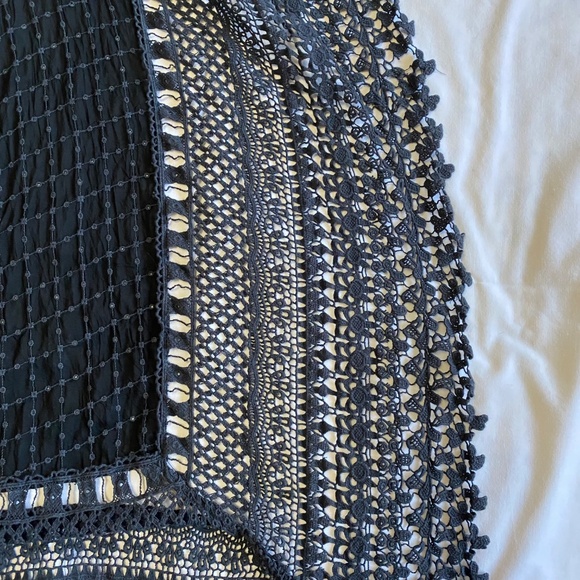 JOHNNY WAS Antoinette Crochet Jacket Blue Waterfall Cardigan Eyelet Boho S EUC - Picture 5 of 14